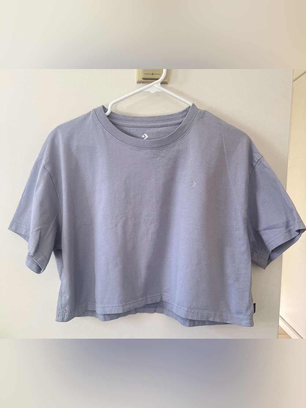 Converse Women’s/Teens Sporty, Boxy, Cropped T-shirt, Lavender, XL